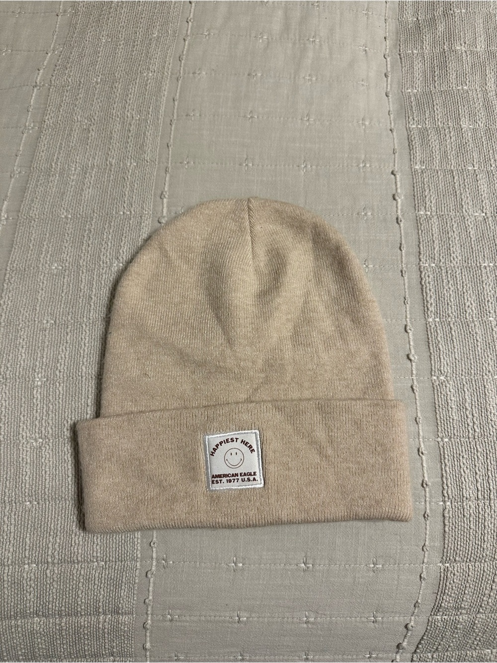American Eagle Outfitters Beige Knit Beanie Hat